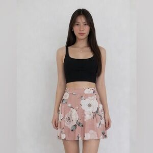 Floral Print Women's Skirt - Pink